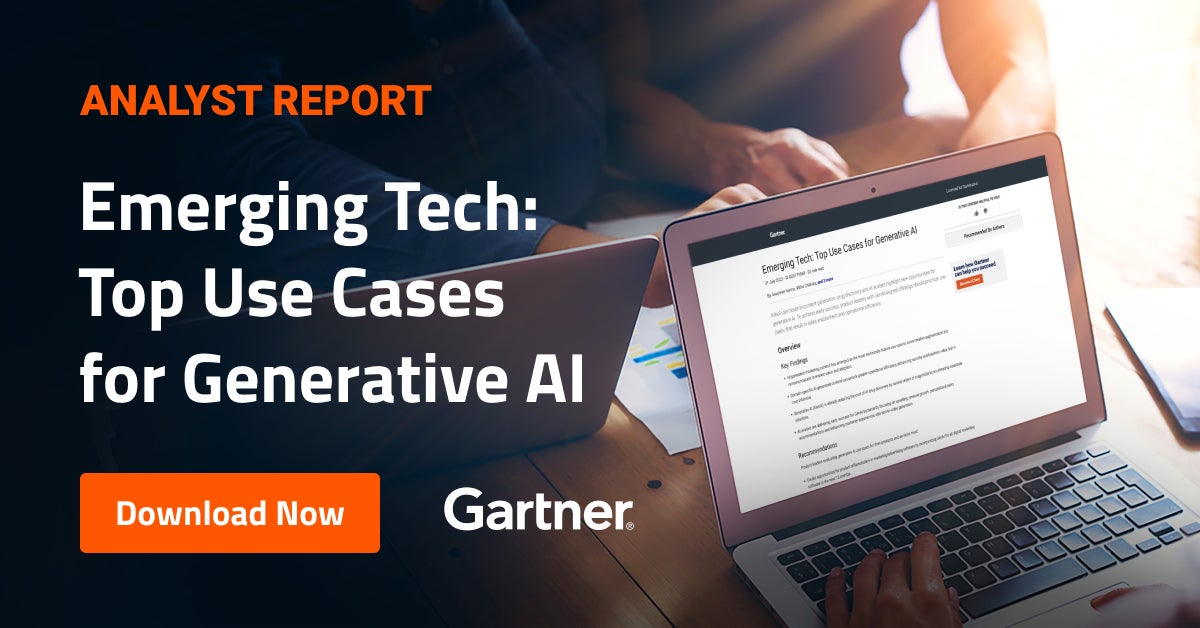 Gartner® Report. Emerging Tech Top Use Cases for Generative AI DataRobot